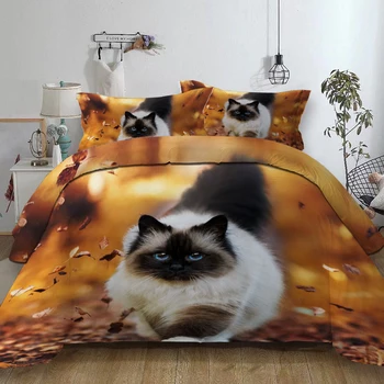 Nové módne Mačka série posteľ nastaviť cumlík posteľná bielizeň nastaviť perinu nastaviť kráľ, Kráľovná Obliečky Deka Kryt obliečka na Vankúš bytového Textilu