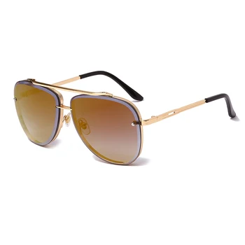Nové Módne slnečné Okuliare Luxusný Dizajn Značky Ženy Muži Ročník Kovové Gradient Slnečné okuliare UV400 Odtiene Okuliare gafas de sol