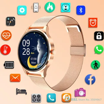 NOVÉ Módne Smart Hodinky Ženy plne Dotykový Smartwatch Srdcovej frekvencie Fitness Tracker Dámy Smart Hodiny Pre Android, IOS Smart-Hodinky