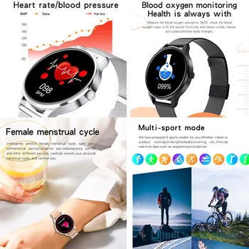 NOVÉ Módne Smart Hodinky Ženy plne Dotykový Smartwatch Srdcovej frekvencie Fitness Tracker Dámy Smart Hodiny Pre Android, IOS Smart-Hodinky