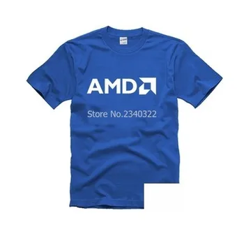 Nové prišiel farbou AMD T-tričko s logom Počítača CPU osobnosť 10 farieb T tričko