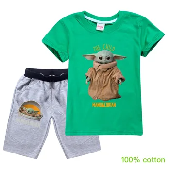 Nové Príležitostné Letné oblečenie Cartoon Mi Contro Te T-shirt Topy + Šortky Pyžamo Nastaviť Chlapec Dievča Vianočné Oblečenie Cartoon Dieťa Yoda