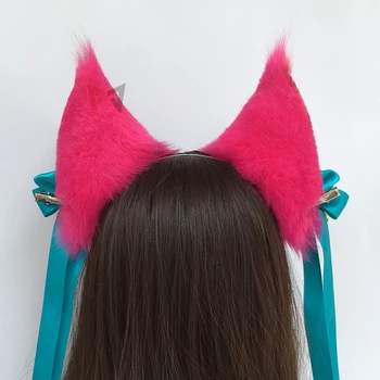 Nové Ručne Vyrobené 2020 Nové LOL Deväť-Tailed Fox Ahri Cosplay DIY Uši Hairhoop Hairbands pokrývku hlavy Na Kostým