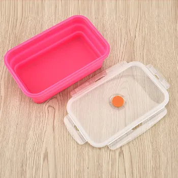 Nové Silikónové Bento Box Skladací Obed Misa Na Uskladnenie Potravín Kontajner Boxy Riad Náhodné Farby LBShipping