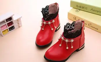 Nové topánky prišla Jeseň fashion dievčatá topánky deti ploché topánky zip červená čierna ružová PU členok dieťa veľkosť topánok, 26-37
