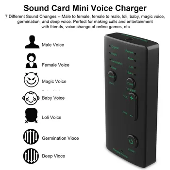 Nové Voice Changer Mini Prenosné 8 Hlas Zmena Modulátor s Nastaviteľným Hlasové Funkcie Telefónu Počítači Zvukovú Kartu, Mikrofón, Nástroj
