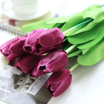 Nový 10 ks Umelá Kvetina Tulipán umelé kytice Skutočný dotyk kvety Pre Domáce dekorácie, Svadobné Dekoratívne Kvety dodávky