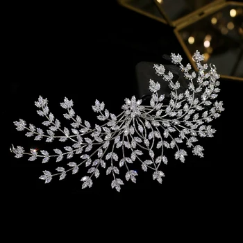 Nový dizajn nevesta tiara vlasy príslušenstvo kvet kvet ženské svadobné doplnky do vlasov strane klip večera svadobné šaty, doplnky