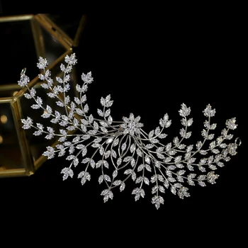Nový dizajn nevesta tiara vlasy príslušenstvo kvet kvet ženské svadobné doplnky do vlasov strane klip večera svadobné šaty, doplnky