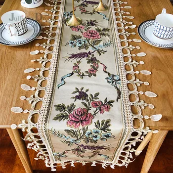 Nový Európsky stôl runner Pastoračnej záhrada obrus stolové prestieranie moderný prívesok klavír kryt romantický výšivky tabuľka zahŕňa