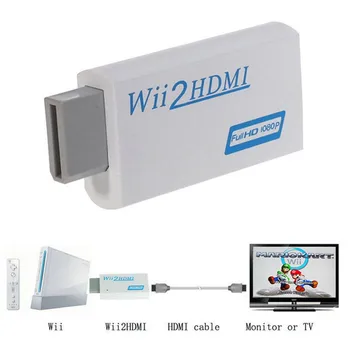 NOVÝ Full HD 1080P Wii HDMI 1080P Upscaling Converter Adaptér +3,5 mm Audio Výstup
