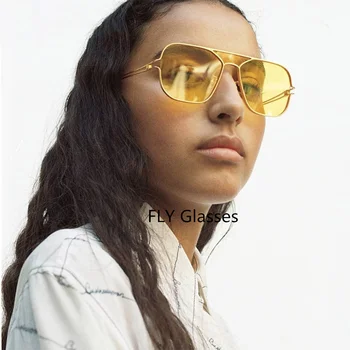 Nový high-end luxusný slnečné okuliare žena v pohode koncept dve farebné dizajn okuliarov farebné duté rámom slnečné okuliare muž，uv400