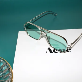 Nový high-end luxusný slnečné okuliare žena v pohode koncept dve farebné dizajn okuliarov farebné duté rámom slnečné okuliare muž，uv400