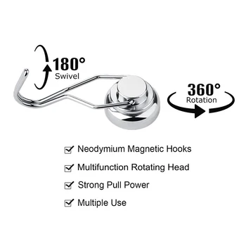 Nový Otočný Swing Silné Magnetické Háčiky Silné Ťažkých Neodýmu Magnet Háčiky pre Chladnička AI88