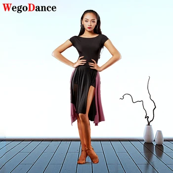 Nový sexy latinské tanečné šaty nové nepravidelný sukne latinskej praxi sukne s underpant pre ženy ping