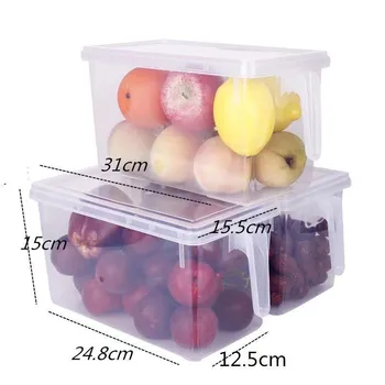 Obdĺžnikový Pás Rukoväť Kuchyňa Úložný Box S Priehľadným Úložný Box Sušené Ovocie, Rôzne Zrná Zeleniny Nádrž