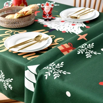 Obdĺžnikový Vianočné Obrusy Dekor Jedálenský Stôl Kryt Nový Rok Obrus na Stôl Vianočné Dekorácie, obrusy 1Pc