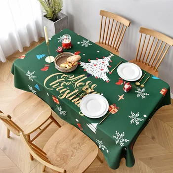 Obdĺžnikový Vianočné Obrusy Dekor Jedálenský Stôl Kryt Nový Rok Obrus na Stôl Vianočné Dekorácie, obrusy 1Pc