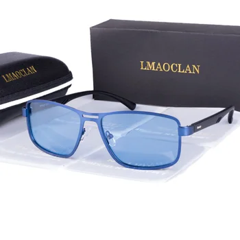 Ocean Blue Vintage Značky Dizajnér Mužov Polarizované Retro slnečné Okuliare Námestie Klasické Mužské Odtiene Slnečné okuliare UV400