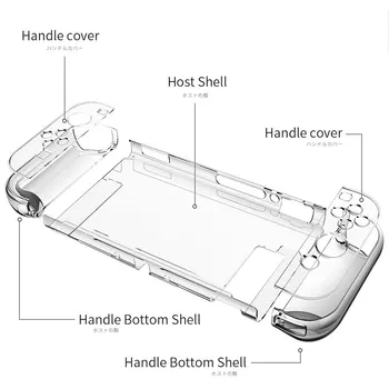 Odnímateľný Crystal PC Transparentné puzdro Pre Nintendo Nintend Prepínač NS NX Prípadoch Ťažké Jasné Zadný Kryt Plášťa Coque Ultra Tenká Taška