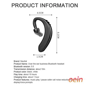 Oein Bezdrôtové Bluetooth Slúchadlá Business Slúchadlá s Mikrofónom Handsfree hovor Ucho-hák Slúchadlá Pre iPhone Android IOS