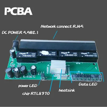 OEM 10 / 100mbps RJ45 8 Port Fast Ethernet Switch Lan Hub NÁS EÚ Plug 5v Adaptér Napájania Sieťový Prepínač