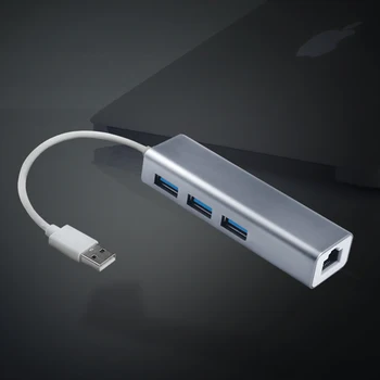 OFCCOM USB, Ethernetový Rozbočovač USB na RJ45 Lan, Sieťová Karta 10/100Mbps Ethernet Adaptér pre Mac iOS Notebook PC Windows USB 3.0 Hub