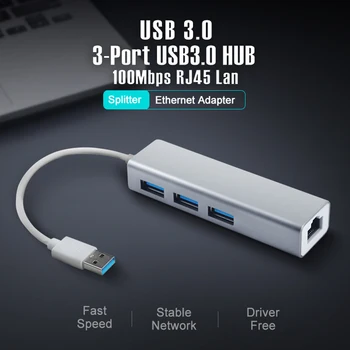 OFCCOM USB, Ethernetový Rozbočovač USB na RJ45 Lan, Sieťová Karta 10/100Mbps Ethernet Adaptér pre Mac iOS Notebook PC Windows USB 3.0 Hub