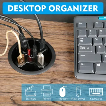 Office Počítač, písací Stôl Okrúhly Otvor USB2.0 Splitter Rozbočovače USB Konvertor Notebooku/PC/Mac Rozšírenie Rozhrania 4 Port 1.5 Plug Play