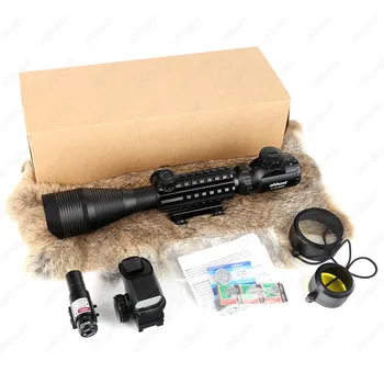 Ohhunt 4-12X50 Lov Combo Riflescope Optika Pamiatky Červený Zelený Laser a Red Dot Sight s Picatinny Rail Mount Puška Rozsah