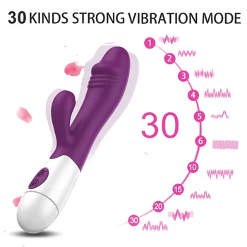 OLO 30 Frekvencia Rabbit Vibrátor, Dildo sexuálnu Hračku, Erotické G-spot Masturbator Vibrátory Pre Ženy Duálny Vibračný Análny Pošvy Masáž