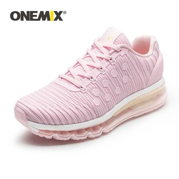 ONEMIX Beží Obuvi pre Ženy, Chôdzu Tlmiace Priedušná Ženy Ružová Trend Školiteľov Zapatillas Šport Outdoor Športové Topánky