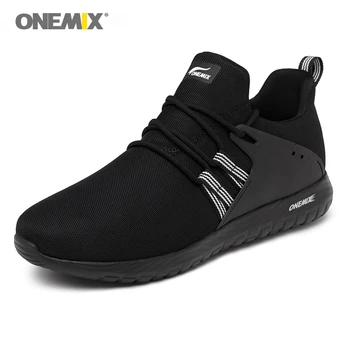 ONEMIX Svetlo Bežné Tenisky, Priedušné Bežecké Topánky v Čiernej Unisex Športové Topánky pre Ženy Vonkajšie Chôdza, jogging Topánky