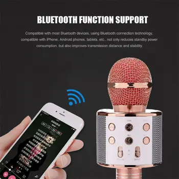 OOTDTY Bezdrôtový Prenosné Prenosné Bluetooth Karaoke Mikrofón, Spev Stroj