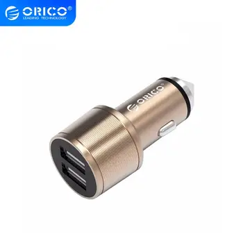 ORICO Hliníková USB Nabíjačka do Auta za Bezpečnostné Kladivo 2 Porty 5V2.4 MAX Výstup 15.5 W Mini Prenosné USB Cestovná Nabíjačka do Auta
