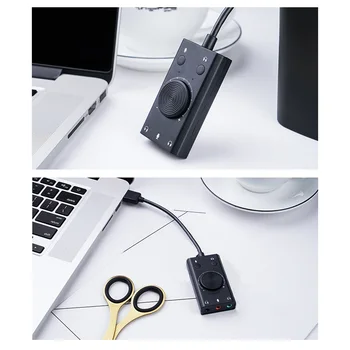 ORICO Prenosné USB Externá Zvuková Karta, Mikrofón, Slúchadlo 2-v-1, 3-Port Výstup Notebook PC Počítač Adaptér