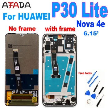 Originálne LCD Pre HUAWEI P30 Lite LCD Displej Dotykový Displej Digitalizátorom. Montáž 6.15 palcový Pre HUAWEI Nova 4e MAR-LX1 LX2 AL01 LCD