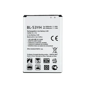 Originálne Náhradné batérie BL-53YH 3000mAh Telefón Batéria Pre LG Optimus G3 D830 D850 D851 D855 LS990 VS985 F400 LG G3 Batérie