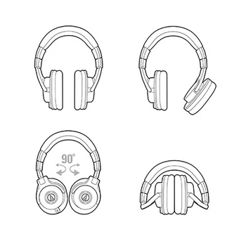 Originálny Audio-Technica ATH-M40x profesionálny monitor headset 90 stupňov otáčanie chrániče sluchu jedného ucha monitor