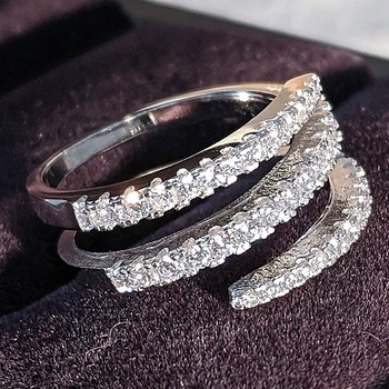Originálny dizajn 925 Sterling Silver večnosti kapela Prsteň Zásnubný Svadobné luxus pre prst svadobné Ženy šperky r5600s