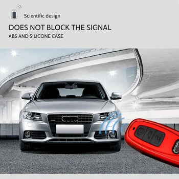 Oxid ABS Kľúča Vozidla Prípade Pre Audi A1 A3 A4 B8, A5 A6 A7 A8 Q5 Q7, TT TTS Smart Remote Fob Chránič Kryt Keychain Taška na Príslušenstvo