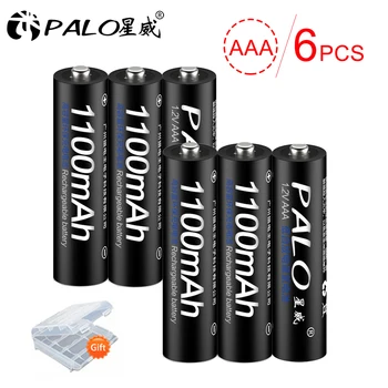 PALO 6pcs/veľa Batérií AAA Vopred nabité Nabíjateľné Batérie 3A 1100mAh 1.2 V Ni-MH Batérie AAA Nabíjateľné Batérie pre hračky