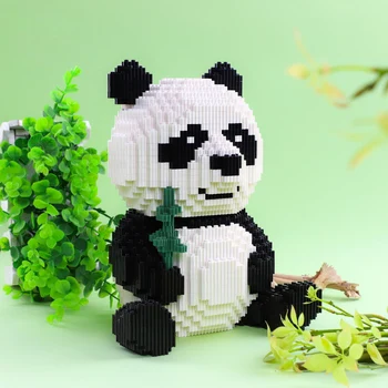 Panda Diamond Mini Stavebné Bloky DIY Údaje Panda Tehla Kreatívne Hračky pre Deti na Skladanie Blokov