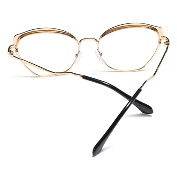 Peekaboo módne kovové okuliare, rám cat eye gold black white ženské okuliare optické jasný objektív narodeninám ženy