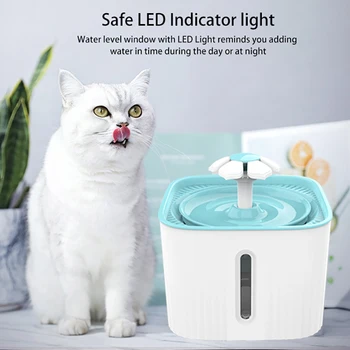 Pet Fontány Cat Zásobník Vody Psa Vody Fontány ,Super Tichý Kvet Automatické Elektrické Vody Misa s LED Svetlom