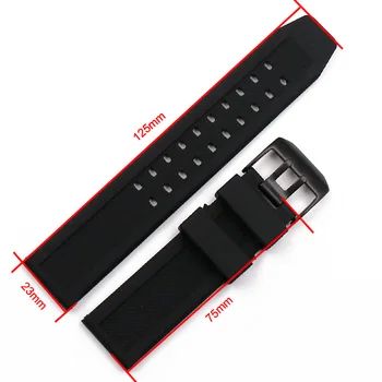 Pin pracky silikónové popruh muž 23 mm sledovať príslušenstvo pre Luminos 3051 3150 3080 8800 nepremokavé gumy hodinky remienok hodiniek band