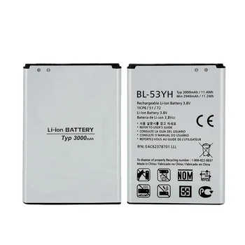 PINZHENG BL-53YH 3000 mAh Batéria Telefónu LG Optimus G3 D830 D850 D851 D855 LS990 VS985 F400 LG G3 Náhradné Batérie