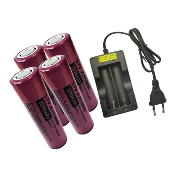 PKCELL 18650 batérie 2200mah ICR18650 3,7 V Nabíjateľná batteriy Li ion 18650 (DAR 18650 batérie, nabíjačky 2slot)eu /us konektor
