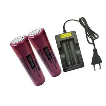 PKCELL 18650 batérie 2200mah ICR18650 3,7 V Nabíjateľná batteriy Li ion 18650 (DAR 18650 batérie, nabíjačky 2slot)eu /us konektor