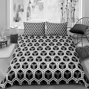Planimetria posteľná bielizeň Nastaviť Kráľovná 3D Roztomilý Vytlačené Perinu Obliečky 2/3ks domáci Textil, Luxusný Vysoko Kvalitný prehoz cez posteľ